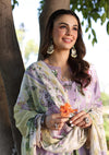 Close up image of LILAC L’AMOUR beautiful Printed Chikankari Lawn floral dress.